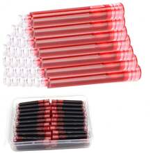 35 Pieces Ink Cartridges For Fountain Pen With Storage Box, 3.4 Mm Bore Diameter, Red - Màu đỏ - Xem 3