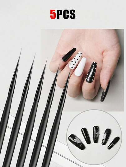 Nail Art Pen Tool Set, Professional Nail Art Pen Kit Includes Dotting Pen And Lining Pen, Double-Ended Lining Pen, For Cleaning Acrylic Nail Dust, Gel Nail Polish Manicure, Suitable For Beginners DIY Nail Art Design At Home Or Salon, Nail Art Tools, Nail Supplies, Nail Art Supplier, Women's Gift, Nail Art Supplies, Nail Art Tools, Nail Art Design Tools, Nails, Nail Art Tools For Nail Stickers, Christmas Gift