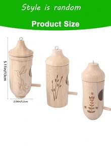 蜂鸟屋 - 木制户外鸟屋，带绳悬挂式蜂鸟屋，户外园艺礼品