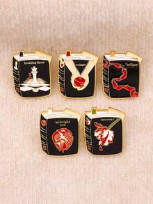 1pc Gothic Vampire & Werewolf Design Enamel Brooch - Durable Zinc Alloy/Silicone Material, Multiple Colors Available, Suitable For Backpacks, Briefcases, Clothes, Gothic Style, High-Quality Brooch, Ideal Choice For Fashion Enthusiasts - Multicolor - View 8