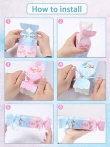 6 piezas Cajas de regalo para fiesta de revelación de género con diseño de osos pequeños en rosa y azul, cajas de dulces con patrón de osos para fiesta de revelación de género, regalos para fiesta de 1er cumpleaños, recuerdos para baby shower, cajas para snacks, suministros para fiesta de revelación de género niño o niña, embalaje para regalos de hornear, cajas para alimentos, decoraciones para fiesta de cumpleaños, decoración para revelación de género, decoraciones para baby shower, regalos para revelación de género, decoración de mesa para fiesta de recién nacido - Oso de peluche azul y rosa - Ver 11