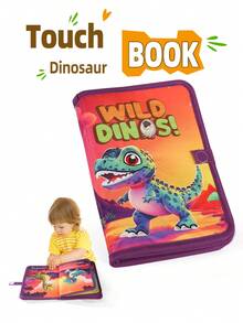 恐龙宝宝触摸书，逼真野生恐龙布艺认知书，亲子互动感官启蒙书，0-3岁宝宝触摸学习书，男孩女孩复活节/斋月/生日礼物 - 彩色 - 查看 7