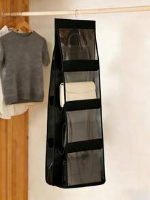 Nonwoven Fabric Visible Bag Dust Cover Storage Bag, Hanging Rotatable Wallet Handbag Storage Rack, Large Capacity Transparent Hanging Rack Bag Storage Rack, Bedroom Wardrobe Cabinet Space-Saving Storage Bag. - Multicolor - View 14