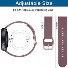 IEOVIEE Correa para Amazfit GTS y Bip - Pack de 3 Pulseras de Repuesto de Silicona Ajustable 20mm - Compatible con GTS 2 Mini/2/2e/3/4/4 Mini, Bip/Lite/U/U Pro/3/3 Pro - negro + morado ahumado + luz de estrella + 20 mm - Ver 5