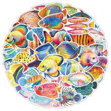 50pcs Cartoon Colorful Tropical Fish, Angelfish, Spotted Fish, Marine Life Decorative Stickers For Stationery, Refrigerator - Multicolor - View 5