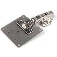 1X Set Cabinet Hinge Plate Set W/ Mounting Screws Door Hinge Side Plate Repair Kit Stainless Steel - Silver - View 8