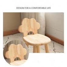 1 X Wooden Stool With Rabbit Ears, Smooth Surface, Portable Rabbit Stool For Living Room And Entryway, Light Wood Seat, Ideal For Home Decor.