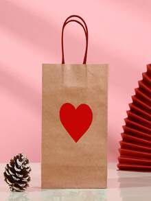 Bolsa de regalo del Día de San Valentín, bolsa de papel kraft con forma de corazón para empaquetar regalos de amor y cumpleaños, bolsa de mano para el Año Nuevo, el Día de la Madre, el Día de Acción de Gracias, decoraciones del Día de San Valentín, bolsa de compras, bolsa de fiesta, bolsa de regalo de boda, bolsa de mano hecha a mano, recuerdos de fiesta, (Tarjeta de corazón de amor con corazón redondo y patrón de olas, 2 estilos al azar, ¡por favor, tenga en cuenta si le molesta!) - Multicolor - Ver 4