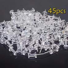 50/100/200pcs Assorted Push Pins, Multicolor Plastic Thumb Tacks, For Soft Cork Board, Office & School Supplies, Back To School, Home & Office Essentials - Transparent - View 18