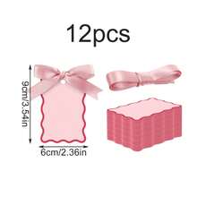 12 piezas Tarjetas de nombre con forma de concha y cintas, Tarjetas de mesa de boda DIY, Tarjetas de regalo de fiesta con etiqueta rosa manuscrita, Tarjetas de regalo de cumpleaños con cintas, Adecuado para decoración de escritorio, Tarjetas de boda DIY, Fiesta de cumpleaños, Suministros de fiesta (Azul y Rosa) - Multicolor - Ver 12