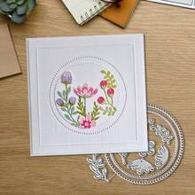 创意花朵和圆形金属切割模具，DIY剪贴簿相册和压花模板，贺卡制作工具，卡片纸切割工艺品，礼品卡制作模板模切。