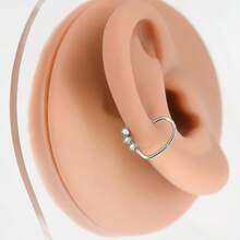 1Pc Elegant Stainless Steel Heart Round Shape 20G /18G Nose Ring 3A Zirconia 8mm Inner Diameter, Helix Cartilage Earring & Lip Ring Set – Perfect For Daily Wear And Parties, All-Season Style