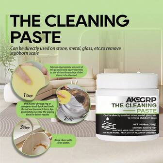 Pasta de limpieza multiusos AKSGRP - de acción rápida, apta para todo tipo de materiales, sin agua y sin residuos | Aplicable para zapatos blancos, zapatillas, productos de cuero, muebles, interior de automóviles y almohadillas suaves