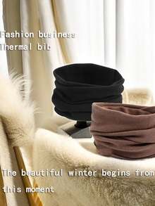 1pc Unisex Fleece Scarf - Windproof, Warm, Solid Color, Elastic Fit, Machine Washable, Perfect Autumn/Winter Fashion Accessory | Minimalist Scarf | Polyester Blend Scarf, Women Scarf, Women Warm Neck Warmer, Women Headscarf - Multicolor - View 5