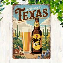 Vintage Texas Shiner Bock Beer Motorcycle Metal Sign, Retro 8x12 Inch Tin Wall Decor For Man Cave Garage Bar Home - 彩色 - 查看 11