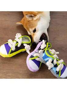 1pc Dog Chew Toy With Rope And Squeaky Ball, Oxford Cloth Material, Suitable For Chewing Dogs, Interactive Squeaker, Suitable For Puppies/Adult Dogs, Indoor And Outdoor Play - Multicolor - View 5