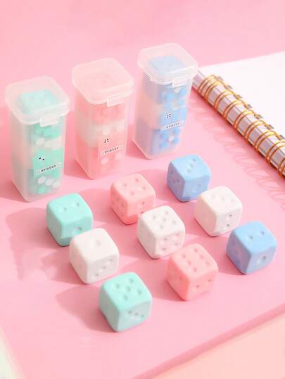 3 قطع من أقلام المحو بشكل مكعب، قرطاسية مبتكرة وجميلة، مستلزمات تصحيح، جوائز للطلاب، هدايا صغيرة للأطفال