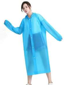 A Black Long Cape Raincoat For Adults, Men And Women, Waterproof Jacket, Rain Cape Hooded, Black Adult Windbreaker Style Raincoat, Windproof Hat, Rope Rain Cape, Lengthened And Thickened, Spot Fishing Rain Cape,Spring Summer Picks,Brides Maid Gifts,Room,Bedroom Decor,Beach,Travel,For Men,For Women,Vacation,Cute Stuff - Black - View 15