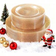 50/25/24/12/1件套透明闪光金盘，优雅甜点盘、意面盘、披萨盘、蛋糕盘、沙拉盘，7.5英寸/10.25英寸尺寸，可重复使用且易于清洁，是户外派对、生日、婚礼和节日的理想之选。 - 金粉 - 查看 9