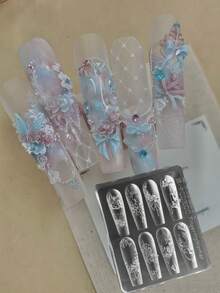 3D玫瑰花硅胶模具，DIY美甲、珠宝、配饰 - 無色 - 查看 1