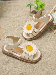 2026 New Kids & Girls Flat Sandals, Daisy Sandals, Girls Shoes, Super Soft Rubber Sole, Beach Shoes, Camping Shoes, Party Shoes, Princess Shoes - Beige - View 3