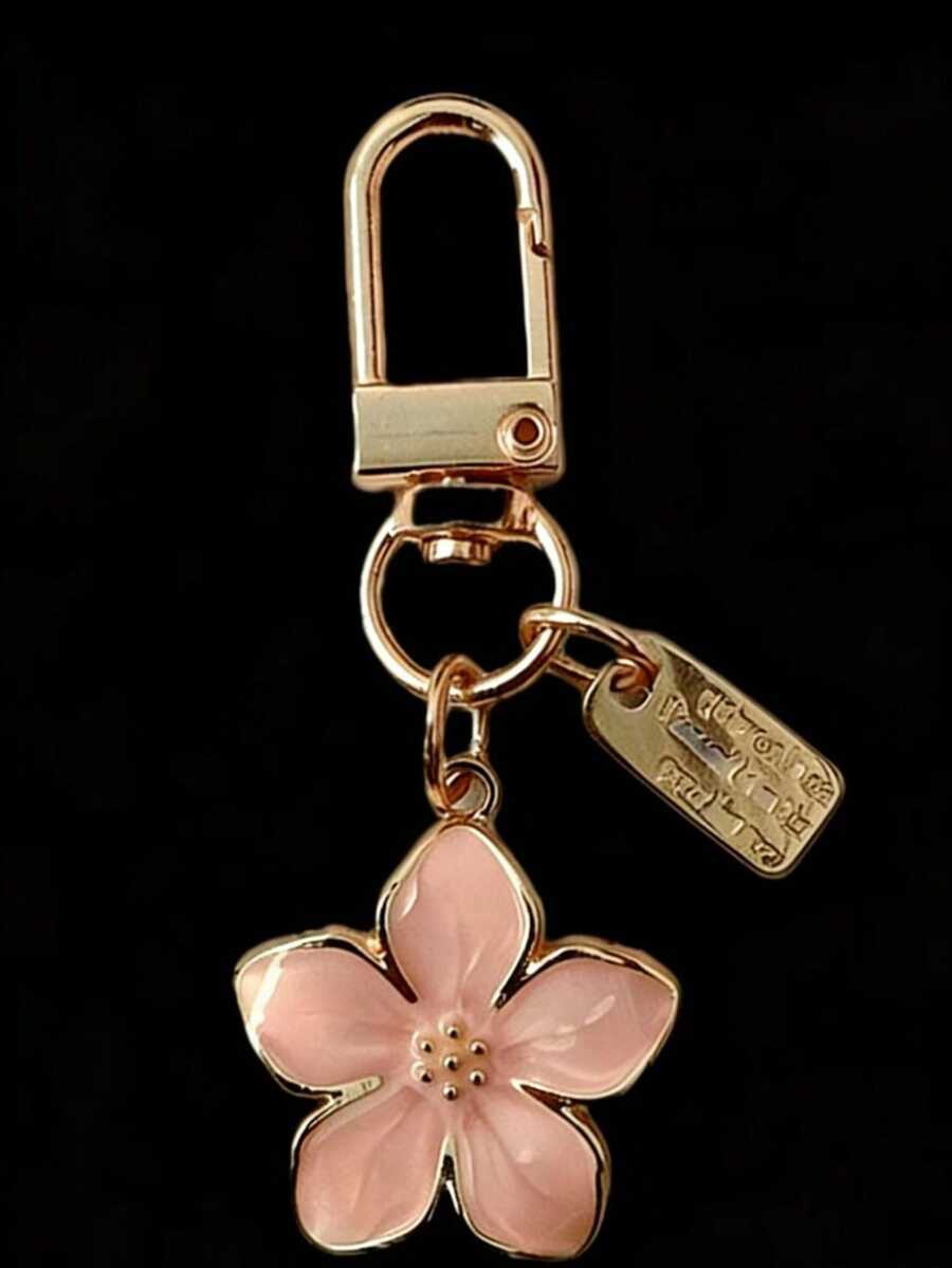 欧美风流行花朵造型可爱迷你钥匙扣、包包挂件、礼物 - 粉色 - 查看 1