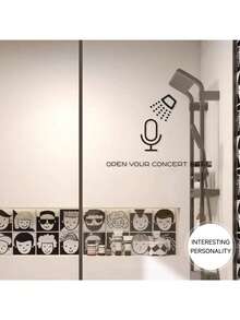 演唱会主题趣味静电贴纸，简约北欧ins风，无需胶水，可移除，适用于浴室、卧室、KTV、墙面和玻璃装饰 - 彩色 - 查看 2