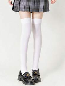 1-2 Pairs Over-The-Knee Socks For Women, Thigh High Socks With Silicone Non-Slip Grip, Comfortable Knee High Socks For Spring, Autumn, Winter - Multicolor - View 6