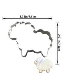 2/4-Piece Set Sheep Cookie Molds For Easter, Stainless Steel Baking Tools, Cookie Cutting Cake Molds, Toast Molds, Fruit Molds - Silver - View 5