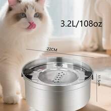 3.2L/108 Ounces Large Capacity Dog Water Bowl Stainless Steel Spill Proof Dog Bowl Slow Drinking Dog Water Dispenser - 3.2L - View 2