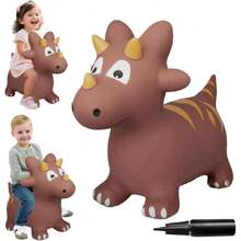 Unicornio Hinchable para Saltar Hinchable para Saltar, Inflables para Niños, Caballo Montable, Caballos de Juguete con Bomba, Juguetes para Niños 4-10 Años (Marrón - Triceratops),38969565 - Multicolor - Ver 1
