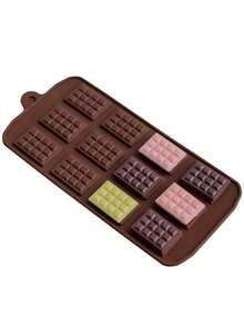 1pc Silicone Chocolate Mold, Non-Stick Square Grid Baking Tray, Suitable For DIY Chocolate, Waffle, Fondant Cake Decoration - Kitchen & Candy Making Tool - Multicolor - View 5