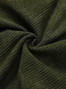 Men's Corduroy Lightweight Casual Trousers For Spring And Summer, Comfortable To Wear, With Drawstring And Pockets, Machine Washable. - Màu xanh Ô liu - Xem 6