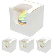 CYPNqiqee Blanco Cupcake Cajas Individual Cupcake Contenedor 100pcs 89x8 9x8 9 cm Auto-Pop up Individual Cupcake Cajas 100 Cajas + 100 Inserta 3 5x3 5x3 5 InchFashion - 223674301 - Ver 8