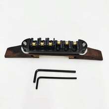 OUMINGYQ 高级玫瑰木爵士吉他琴桥套装，爵士电吉他滚轮式可调节琴桥，玫瑰木琴鞍 - 彩色 - 查看 11