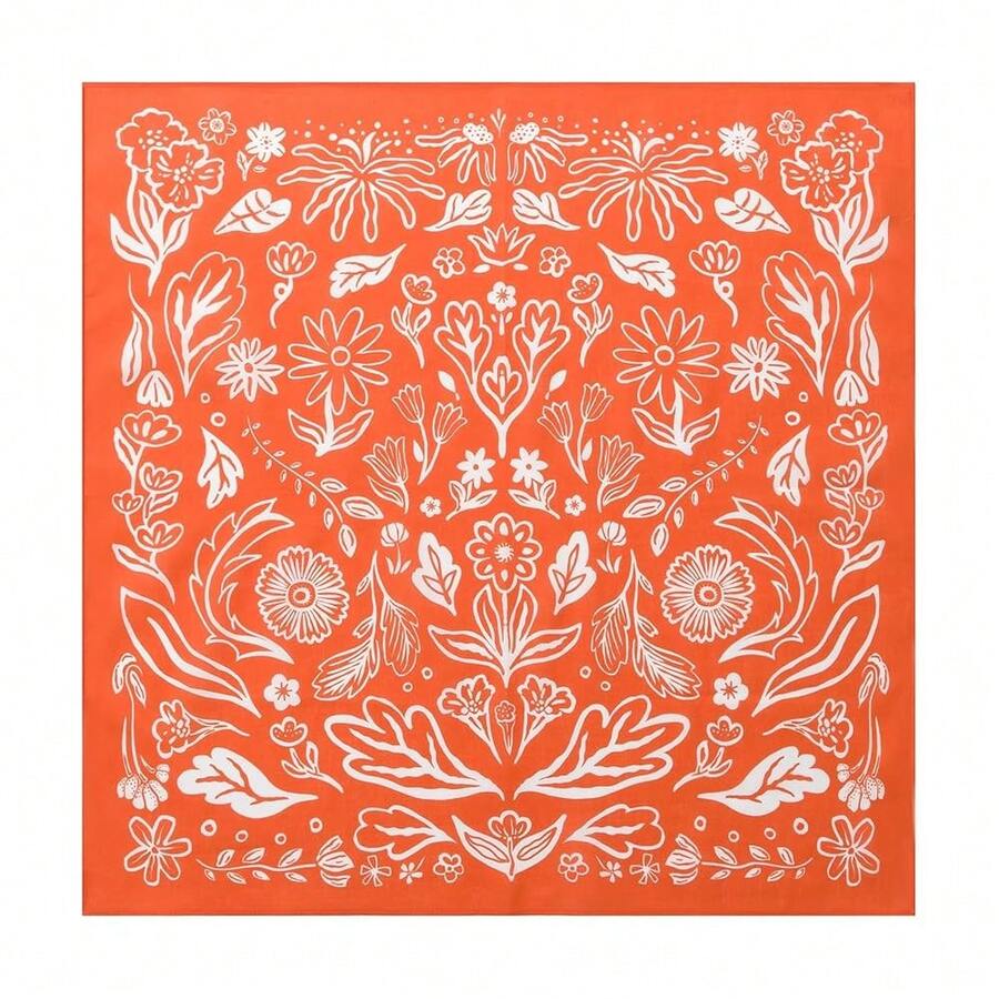22\X22\ Flower Cotton Bandana Multi-Purpose Headbands - OrangeDaisy - View 1