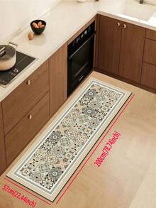 1pc Simple Style Silicone Kitchen Mat With Light-Colored Block Print Design, Soft Luxury Anti-Fatigue Kitchen Carpet With Cushioning, Water-Absorbent, Quick-Drying And Non-Slip Properties, Suitable For Kitchen, Bathroom, Entryway, Laundry Room, Etc. ,Room Decor - Multicolor - View 15