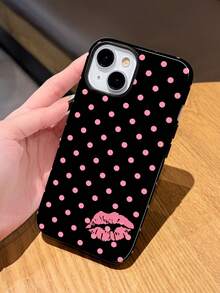 1 件装极简时尚波点唇印亮面二合一贴膜手机硬壳，兼容三星 11/12/13/14/15/16/17 Pro Max - 彩色 - 查看 3