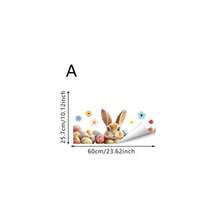 1pc Cute Rabbit, Egg, Flower Pattern Window Sticker, DIY Removable Static Cling Decal, Suitable For Spring Bedroom, Living Room, Balcony And Cabinet Window Decoration - Multicolor - View 3