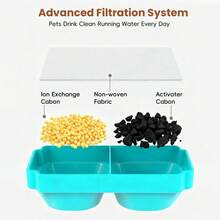 Stainless Steel Cat Water Fountain Replacement Filter Cartridges, Including Ion Exchange Resin, Activated Carbon And Foam Filters, Pet Water Dispenser Accessories - One Size - View 7