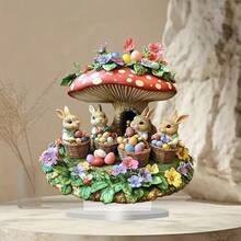 [Phiên bản giới hạn Lễ Phục Sinh] Đồ trang trí hình thỏ dễ thương kiểu cổ điển bằng acrylic, trang trí trứng Phục Sinh để bàn (Quà tặng thư giãn cho văn phòng/quán cà phê/phòng ngủ) - Nhiều màu - Xem 5