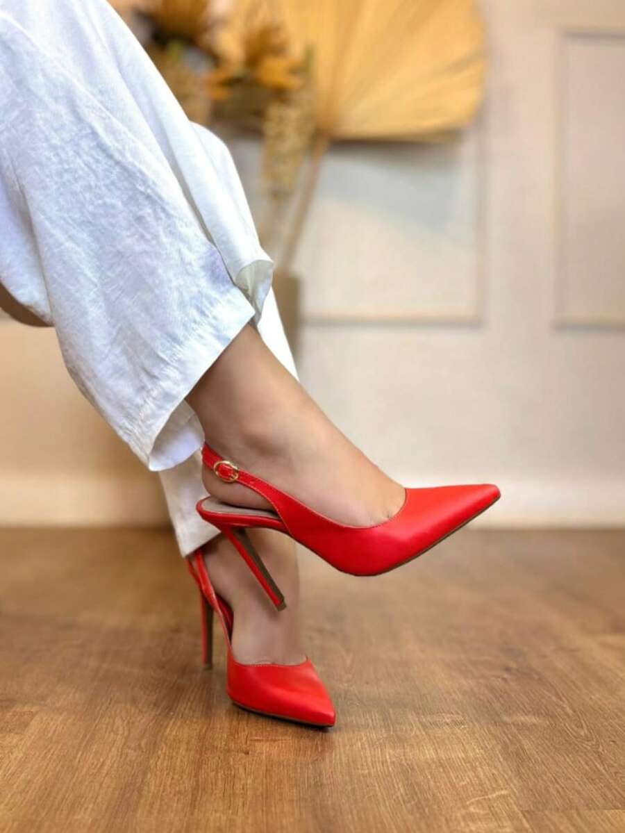 Women's Open-Toe Pump With 11cm Heel - Angela Galvão 2 - 納帕櫻桃 - 查看 1