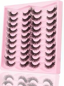 14对装 恶魔款浓密卷翘假睫毛，D型卷翘，柔软蓬松，适合新手，非常适合日常约会、派对和外出。 - 羽毛款 - 查看 5