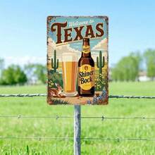 Vintage Texas Shiner Bock Beer Motorcycle Metal Sign, Retro 8x12 Inch Tin Wall Decor For Man Cave Garage Bar Home - 彩色 - 查看 4