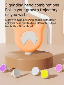 1 pieza Recortador y cortaúñas automático y suave compatible para niños, con múltiples cabezales de pulido, herramienta de aseo - Ayuda para pedicura y manicura - Multicolor - Ver 4