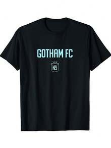 Officially Licensed NY Gotham FC Soccer Rel T-ShirtAll Season 220g Cotton Single Sided Printed Crew Neck Short Sleeve T Shirt _1 - Đen 32 - Xem 1