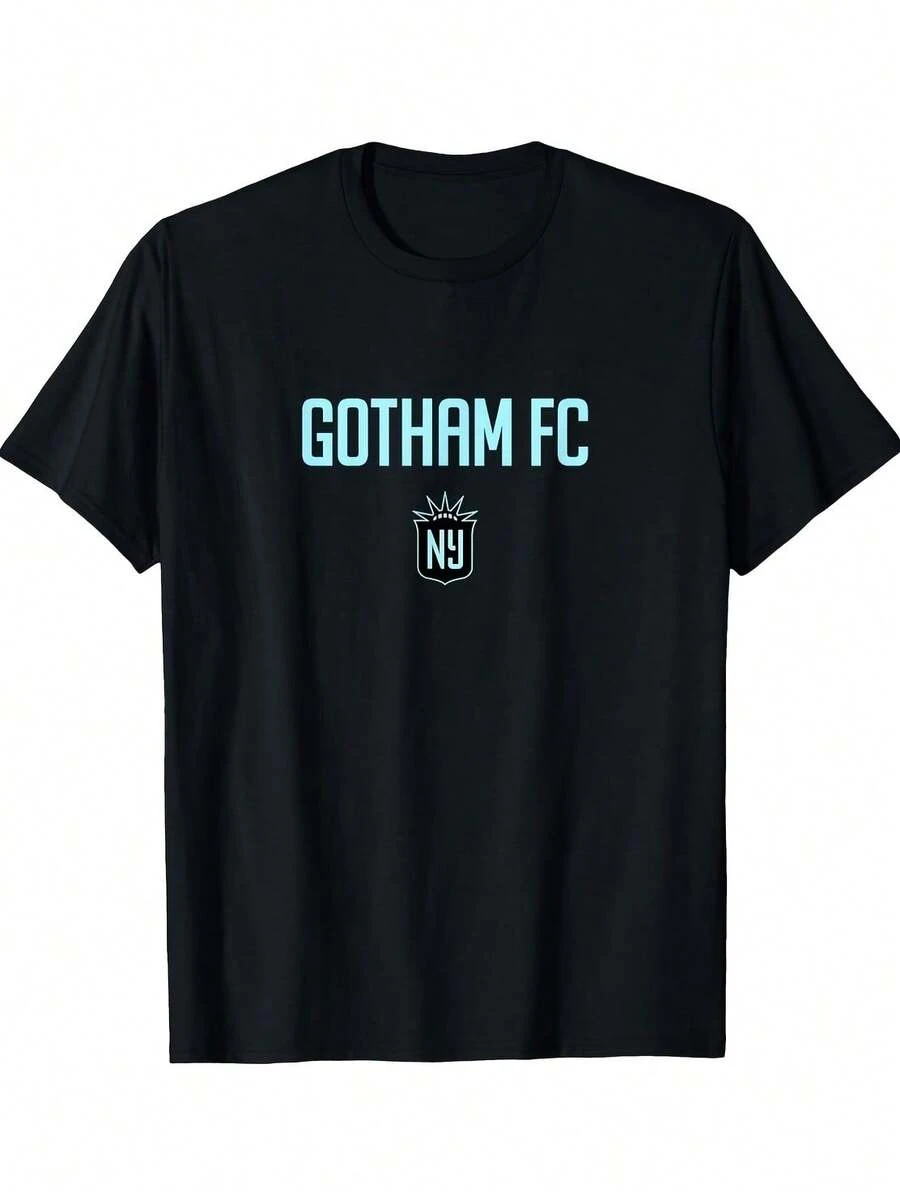 Officially Licensed NY Gotham FC Soccer Rel T-ShirtAll Season 220g Cotton Single Sided Printed Crew Neck Short Sleeve T Shirt _1 - Đen 32 - Xem 1