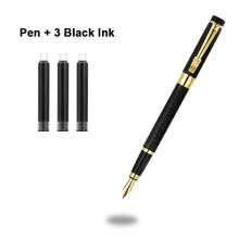 A Classic Black Fountain Pen With A Faucet/Calligraphy Practice/Two Usage Methods: Ink Suction Or Ink Cartridge/Suitable For Business Office Signature Pens And Student Calligraphy Practice Pens/Replaceable Ink Cartridges