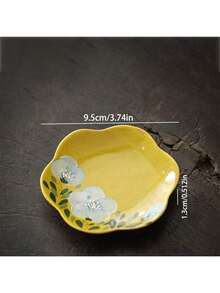 1pc Hand-Painted Camellia Ceramic Tea Cup With Saucer, 50ml Chinese Style Teacup Gongfu Tea Set Household Drinkware - Yellow - View 9