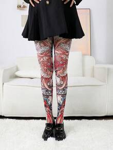 Quần tất in họa tiết kiểu Halloween mới năm 2026, họa tiết mèo, báo, răng cưa, da rắn, kẻ sọc hai màu, hình động vật đáng sợ, trang phục cosplay Lolita JK, phụ kiện tất cho nữ, thích hợp cho các bữa tiệc, tụ họp, biểu diễn. - Nhiều màu - Xem 11